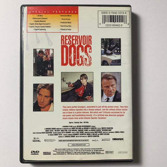 Reservoir Dogs DVD Harvey Keitel Tim Roth Chris Penn Steve Buscemi Cult Classic - Picture 2 of 2